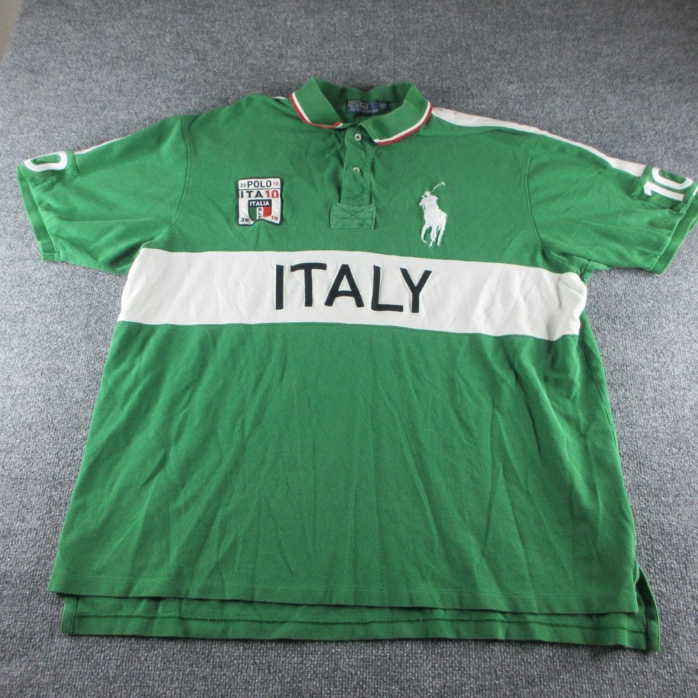Polo By Ralph Lauren Polo Shirt Mens 3XLT Green Short Sleeve Big Pony Italy 10